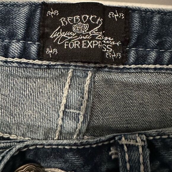Rerock for Express bootcut distressed jeans Size 6S Western Jeans - Picture 6 of 9